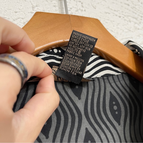 Vintage Milano Woman Psychedelic Groovy Print Button down Long Sleeve Top 3X - Picture 4 of 6